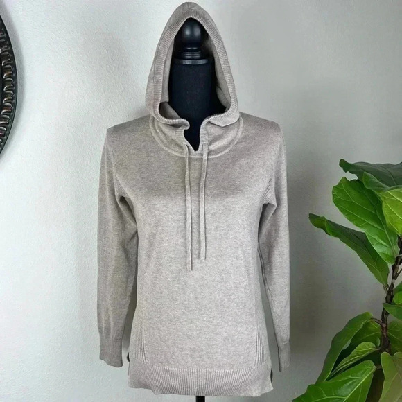 Athleta Women’s Heather Brown Hooded Pullover Sweater Jumper Size XS - Picture 1 of 11
